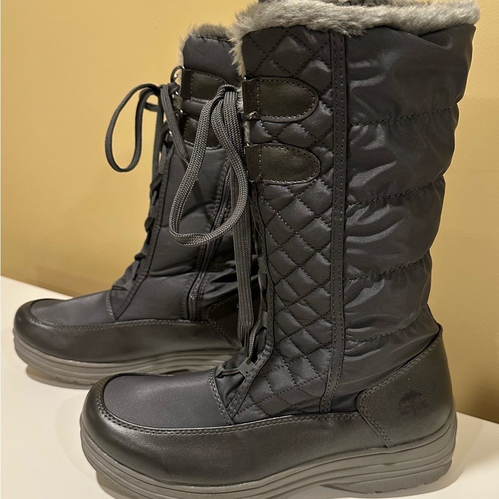 Totes Women's Quilted Winter Boots - Gray